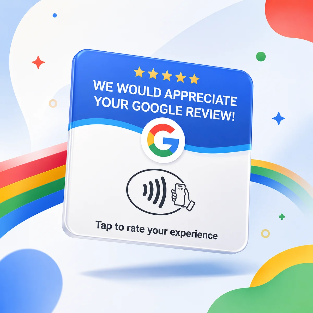 NFC doštička Hodnotio — priložením telefónu sa otvorí vaša Google recenzia